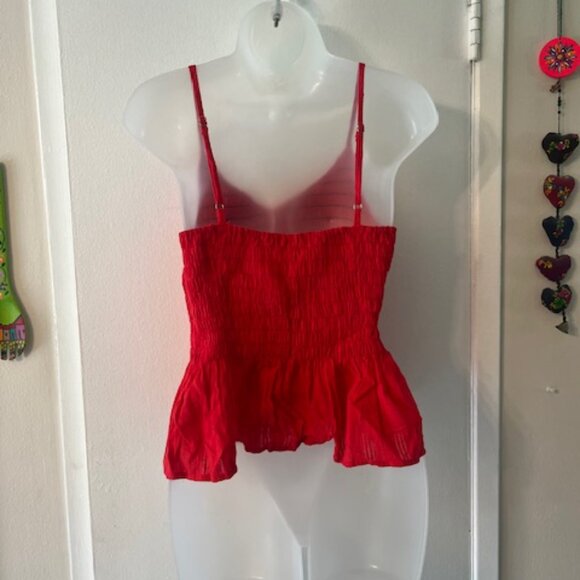 Cute Summer Gathered Tank Top ~ Red - Picture 6 of 6
